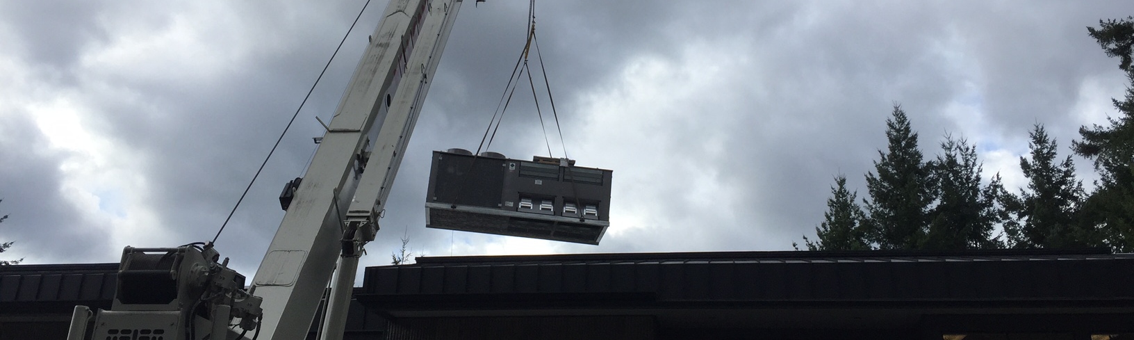 Rooftop HVAC installation.